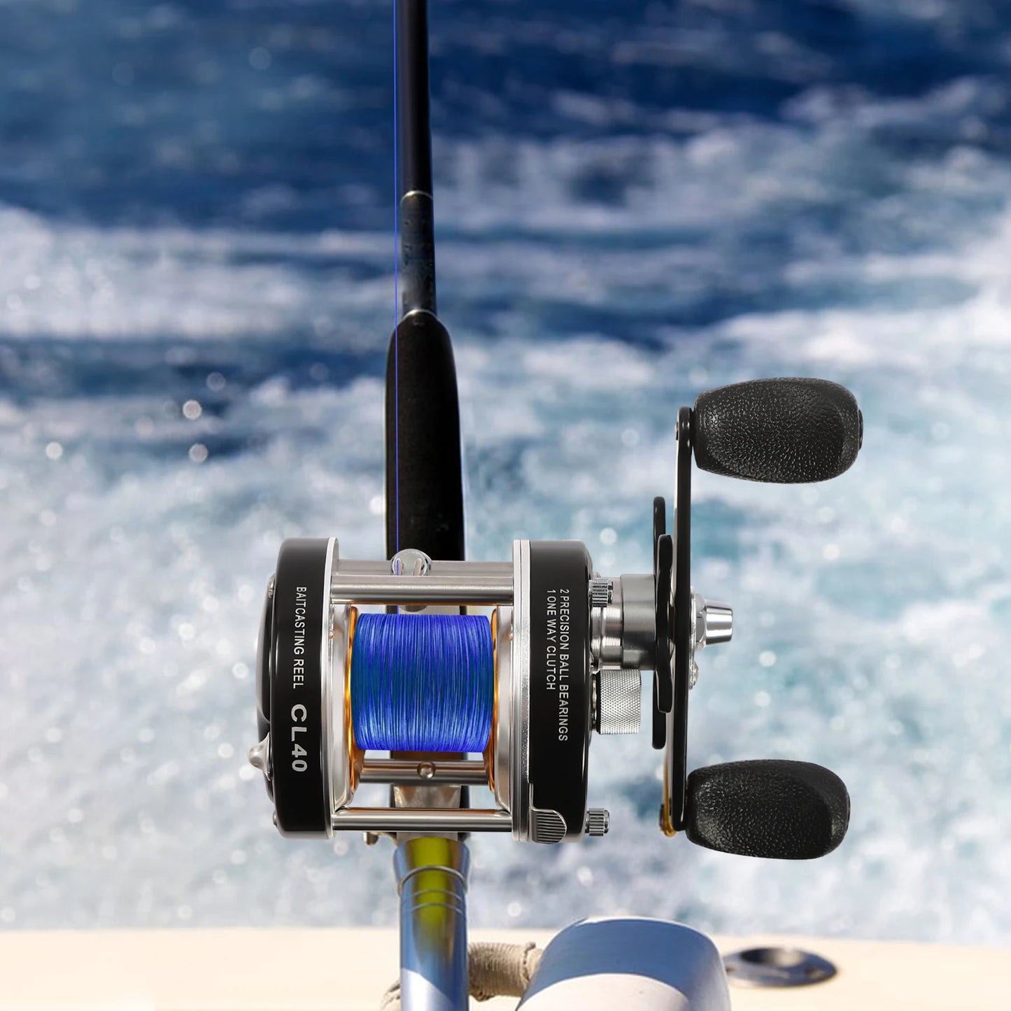 Round Baitcasting Reel  /  Conventional Reel for Catfish /  #40 Left/Right Hand Baitcasting Fishing Reel