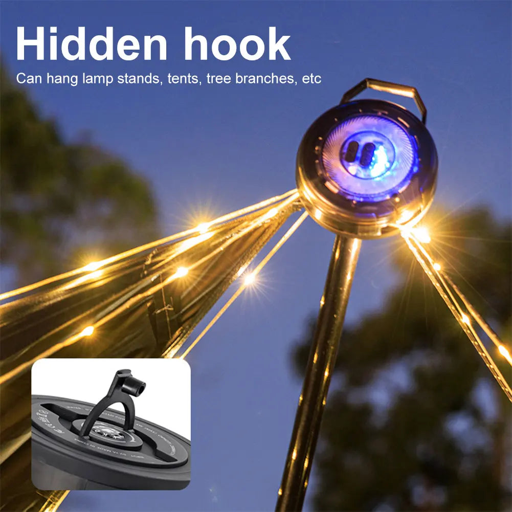 10M Canopy Light Strip  /  Hand Crank  /  Storage  /  Decorative Atmosphere Light  /  Waterproof Portable Camping Lamp  /  Garden  / Backyard /  Home Party Decor