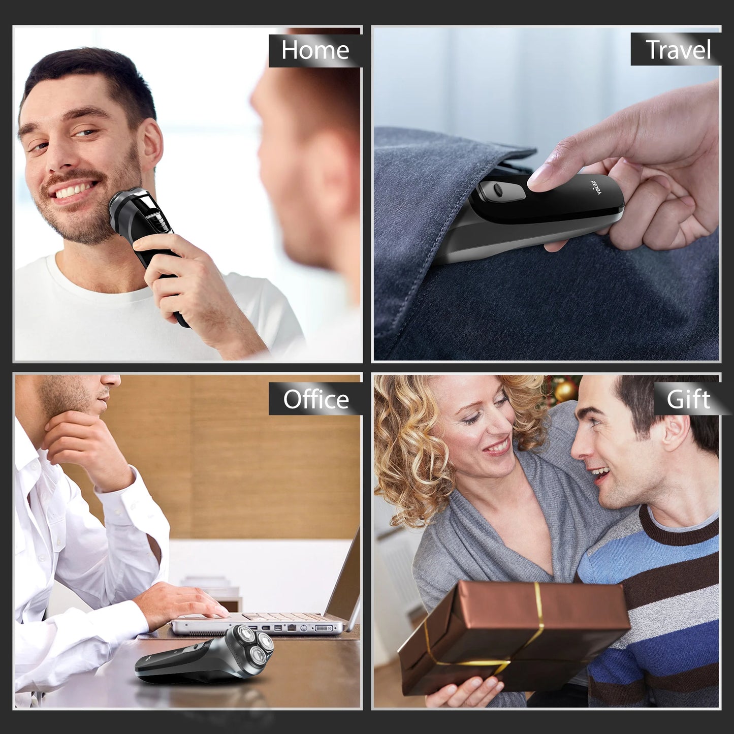 2-in-1 Electric Rotary Shaver / 5W Razor / Rechargeable / Pop-up Trimmer / Type-C Fast Charging / 3D Floating Cutter Head / Washable / Shaving Beard Machine