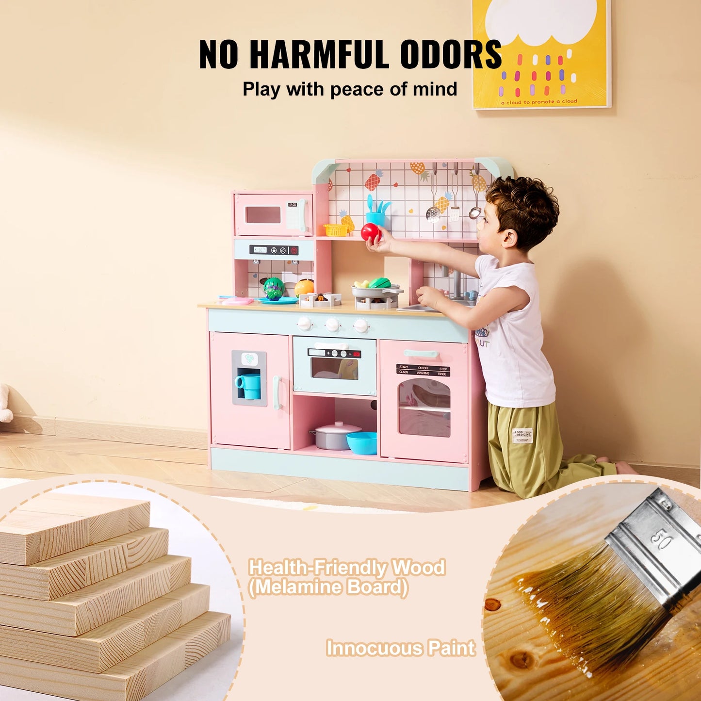 Pretend Play Cooking Toy for Kids /  Chef Playset /  Kitchen / Creative Playtime / Accessories  / Lights & Sounds / Toddles /  Girls and Boys Ages 3+