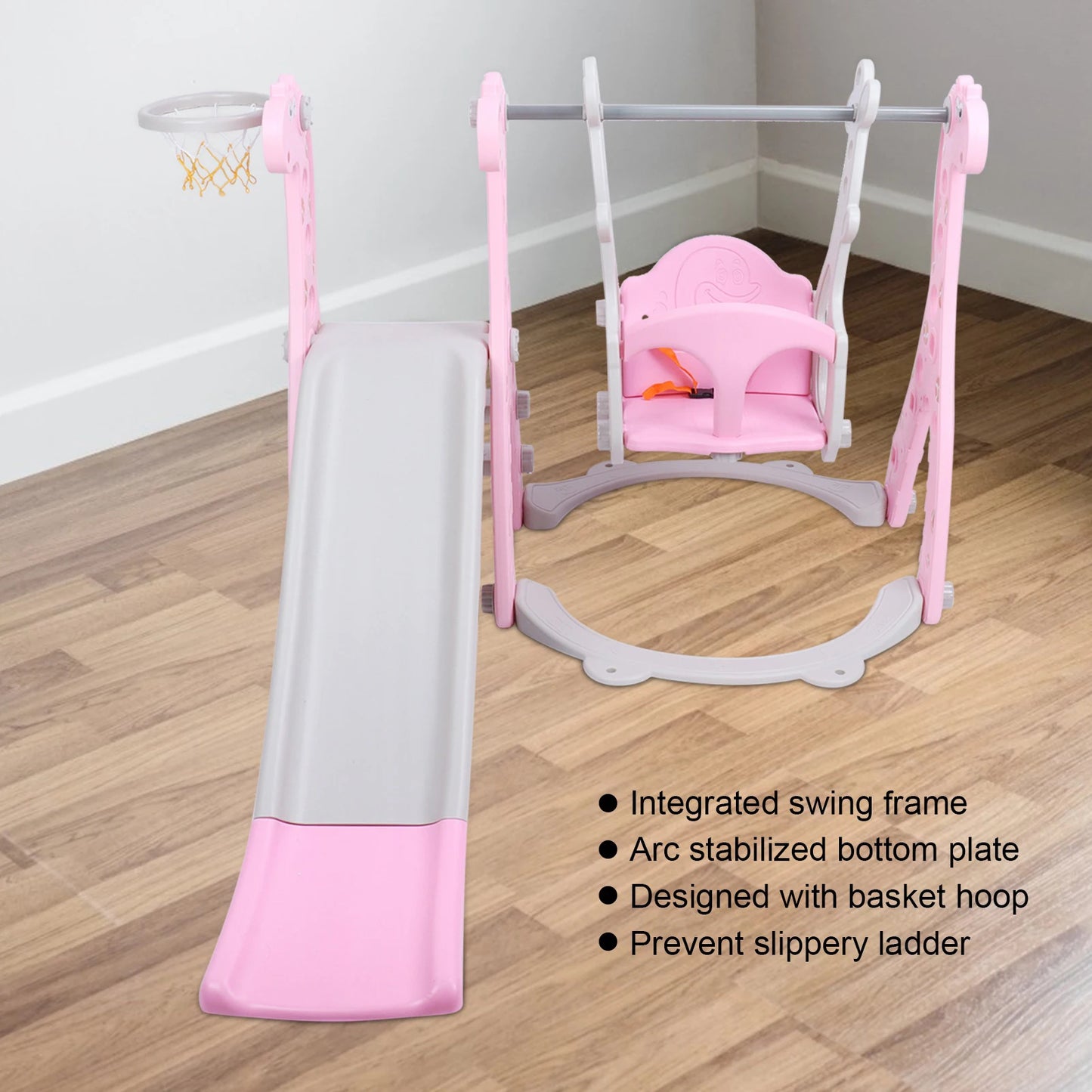 Climber Swing Set / Children Play Slide Set / Toddler Climber Swing Set with Basketball Hoop /  Outdoor /  Indoor /  Children Play Slide Set