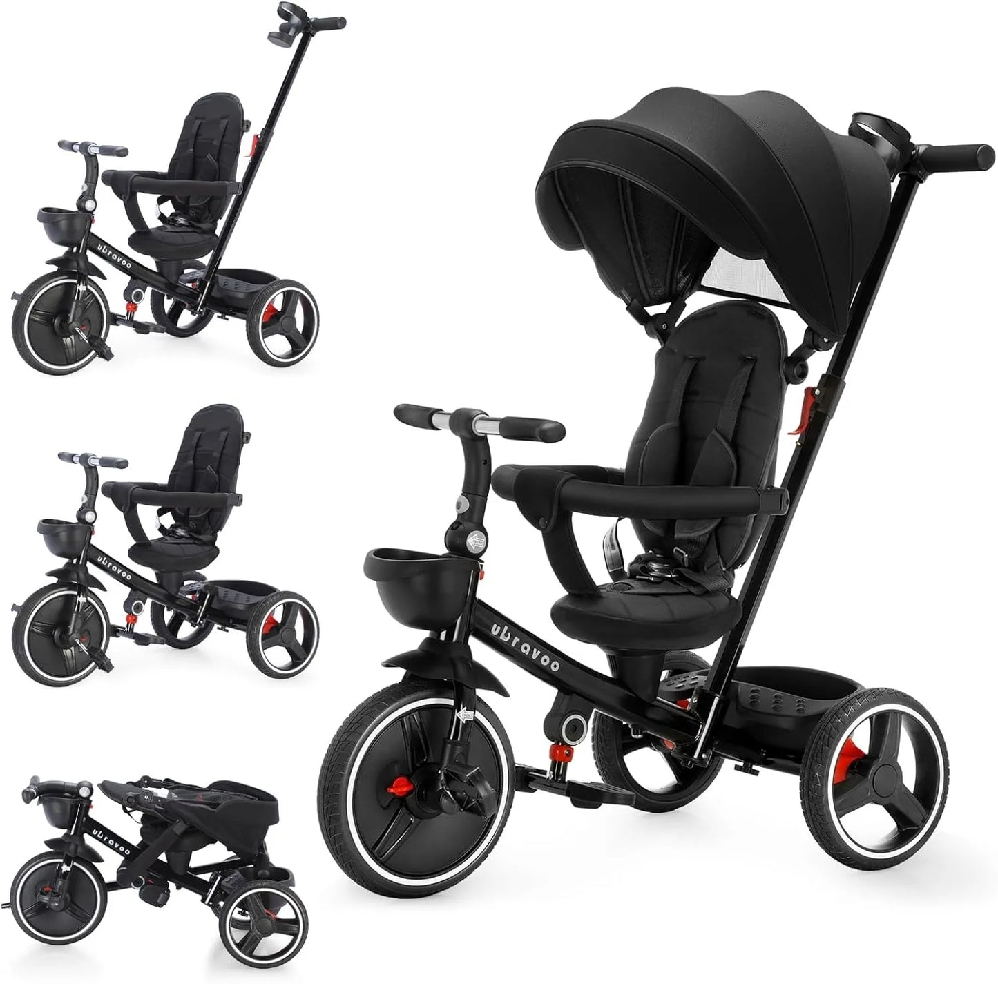 5 in1 Baby Stroller /  Tricycle /  Ride Bike /  5-in-1 /  Adjustable Canopy / Sitting & Lying Down /  Training Wheels /  Easy to Assemble and Disassemble