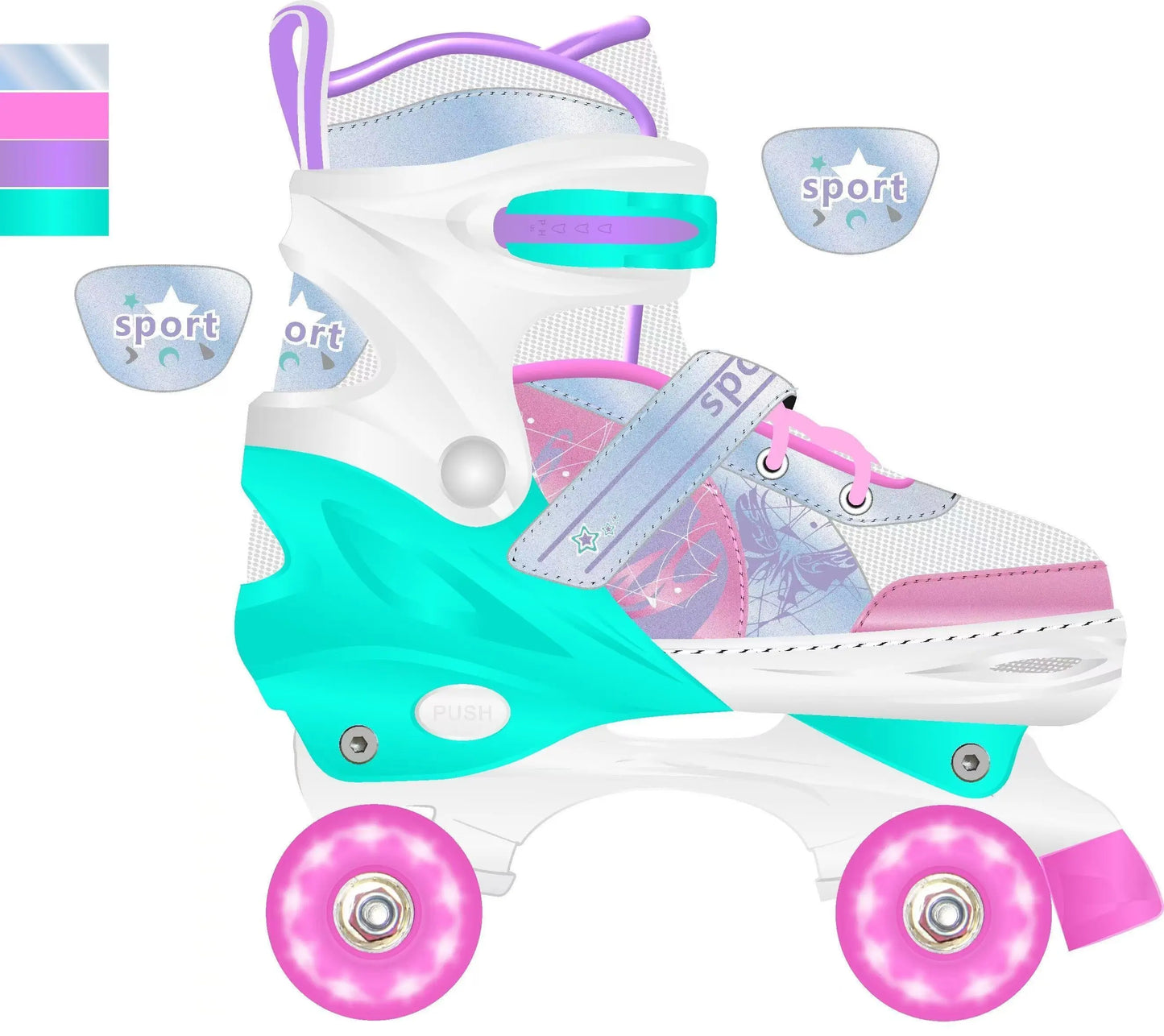 Roller Skates for Girls and Boys / 4 Size Adjustable / Light Up kids roller skates