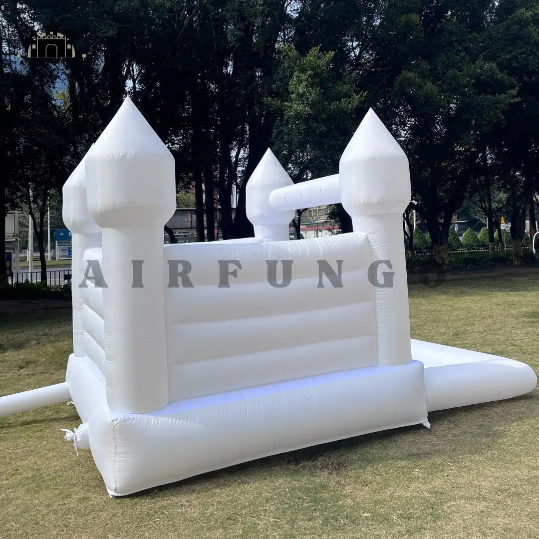 10x8ft Toddler's Party Inflatable White Bounce House With Slide And Ball Pit / Customization / Bouncy Castle Includes Blower