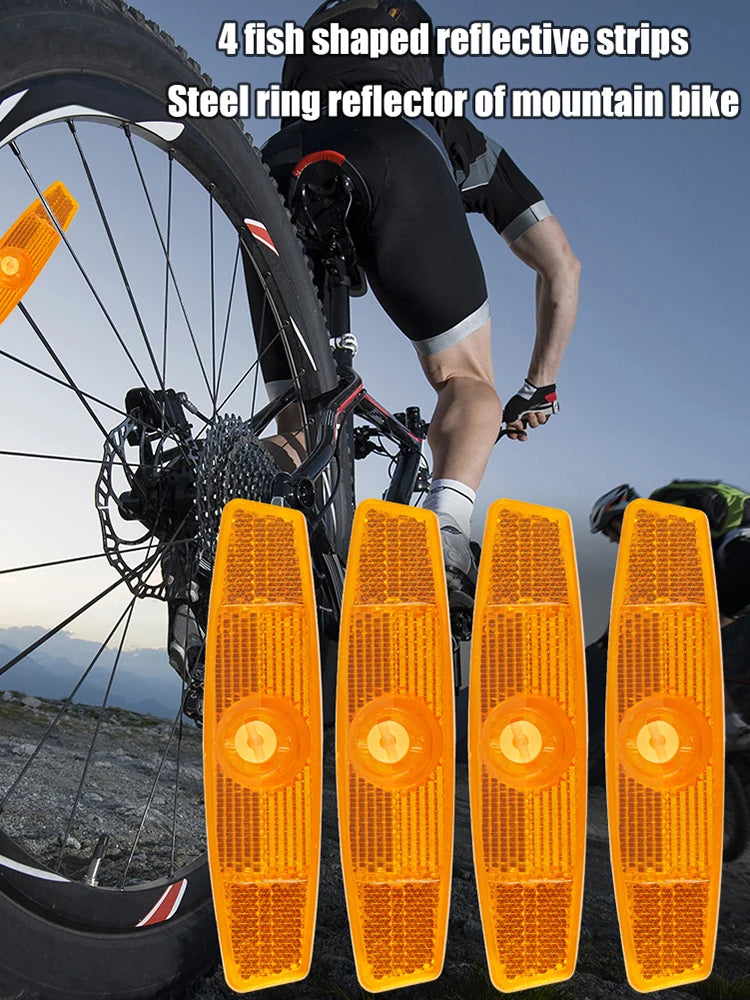 4pcs Bike Spoke Reflector  /  MTB Bicycle Wheel Rim Reflective Clip  /  Cycling Parts