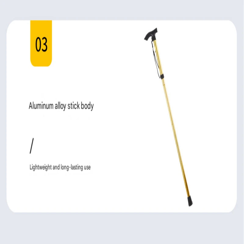 Lightweight Foldable Trekking Pole  /  4-Section Adjustable Hiking Stick with Rubber Tips /  Non-Slip Ergonomic Grip /  for Men & Women