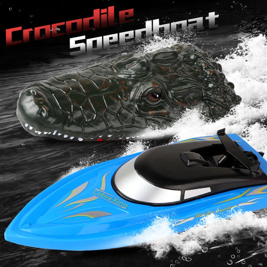 Remote Control Crocodile Speed Boat Toy for Kids, Long Battery Life, Simulation Crocodile Heads, RC Crocodile Ship Toy Gift