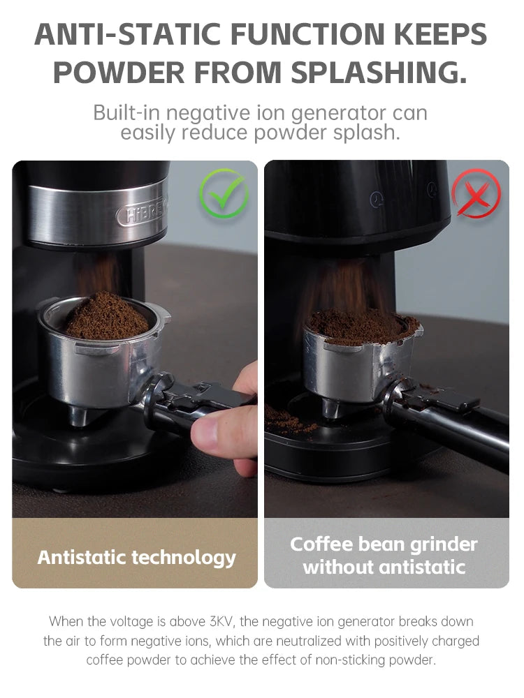 **Automatic Electric Coffee Grinder with 31 Gears for Espresso American Coffee Pour Over Visual Bean Storage G3