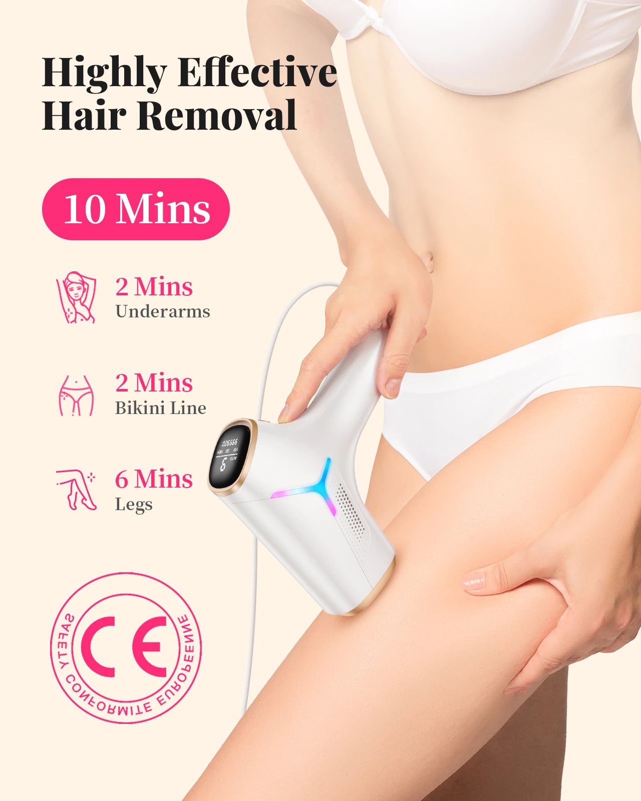 990000 Flashes Laser Hair Removal for Women and Men / IPL Hair Removal for Body, Bikini, and Facial Areas / Painless /  Permanent Hair Removal
