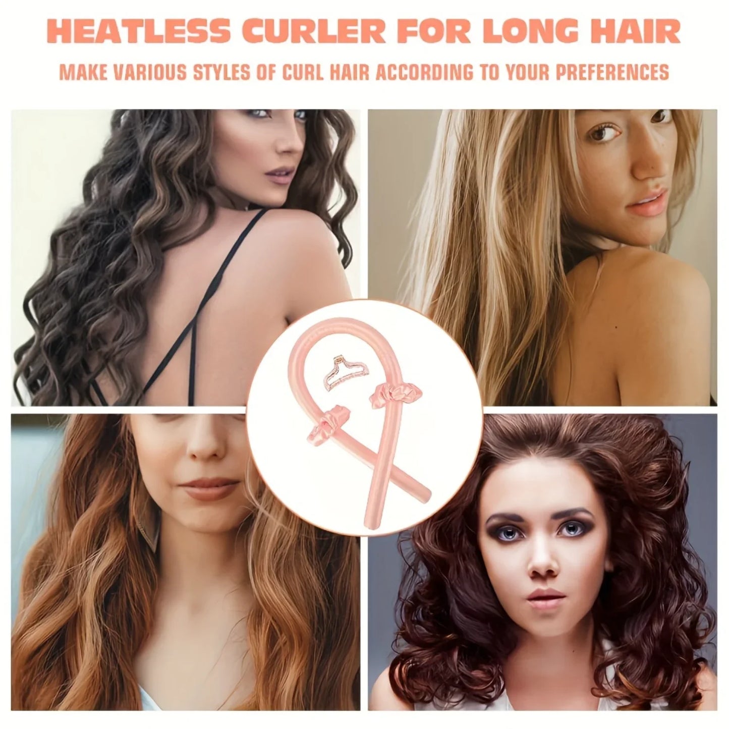 Heatless Curling Set / Satin Hair Rollers for Overnight Curls / Heatless Hair Curlers with Headband / Gentle and Effective