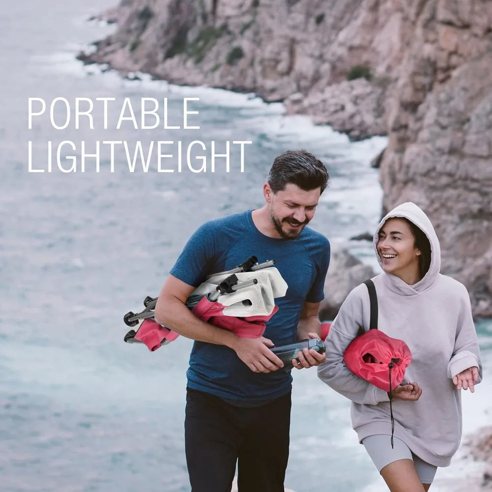 2-Pack High Back Beach Chairs   /  Lightweight Low Seat Camping Chairs with Cup Holder  /  Padded Armrest for Outdoor Beach Camping