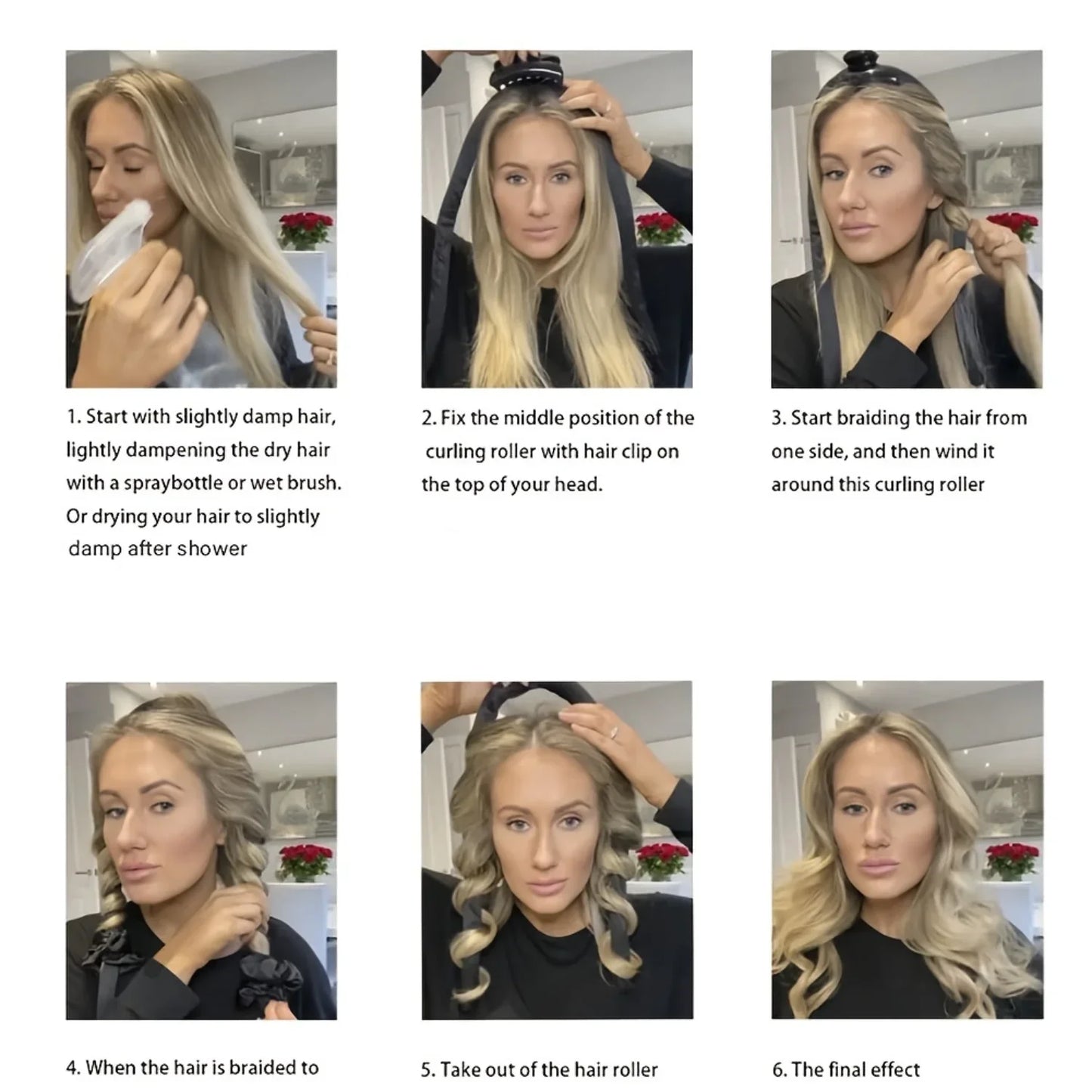 Heatless Curling Set / Satin Hair Rollers for Overnight Curls / Heatless Hair Curlers with Headband / Gentle and Effective