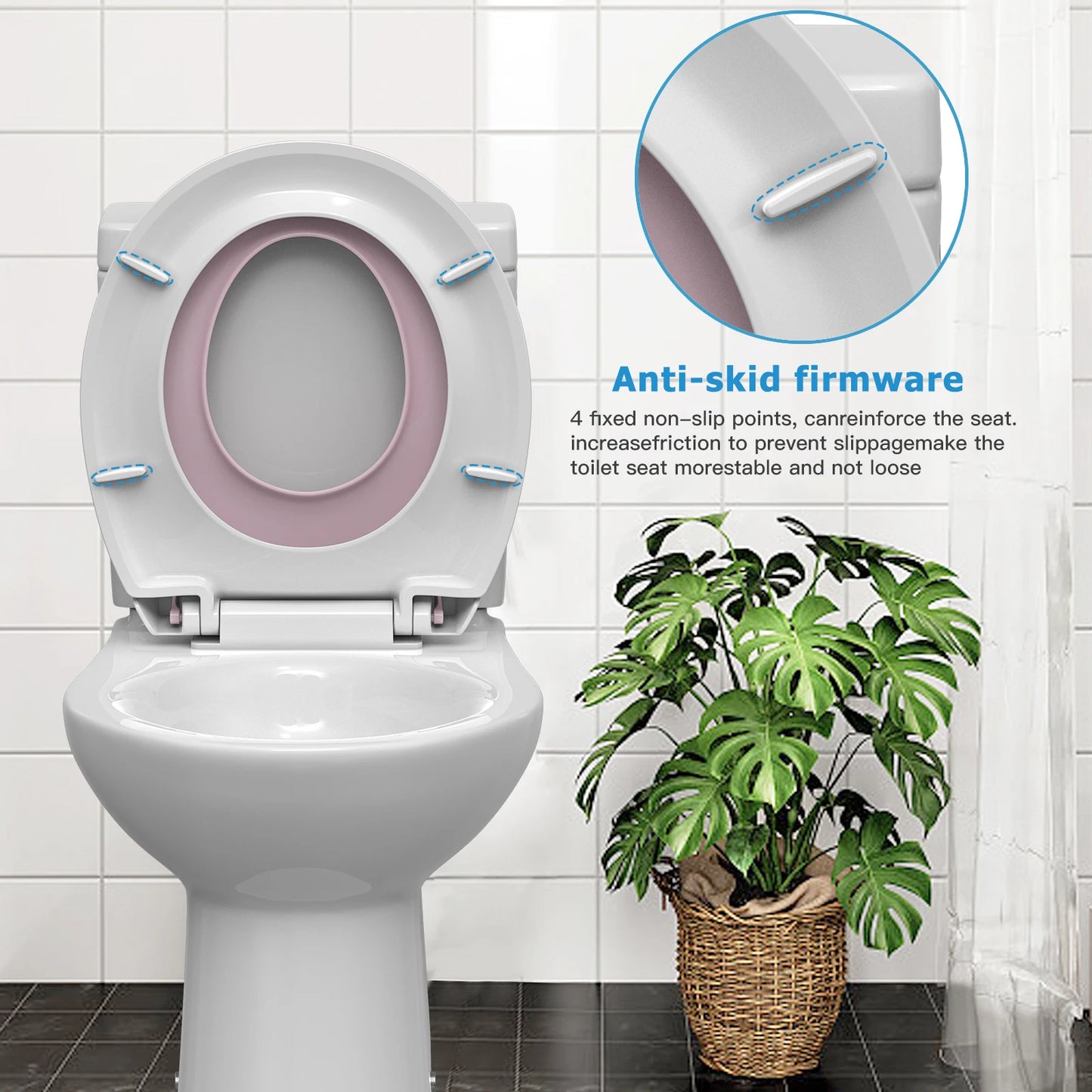 17" Toilet Seat with Built-in Potty Training Seat /  Kids Potty Training, /  2 in 1 Toddler Toilet Seat /  Innovative Toilet Seat Accommodates BOTH Toddlers & Adults