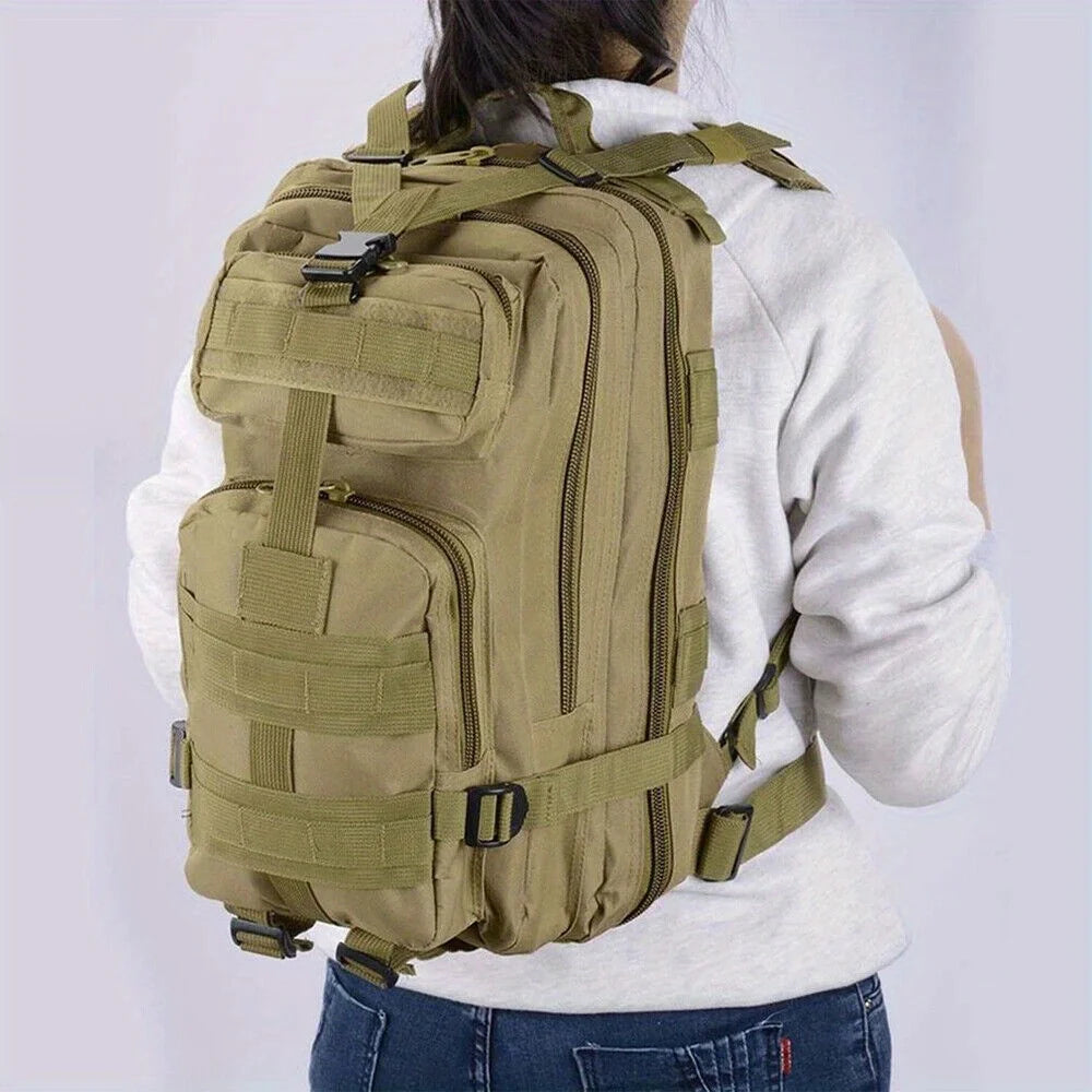 30L Outdoor Molle Backpack  /  Canvas Backpack  /  Camping  /  Hiking  /  Fishing