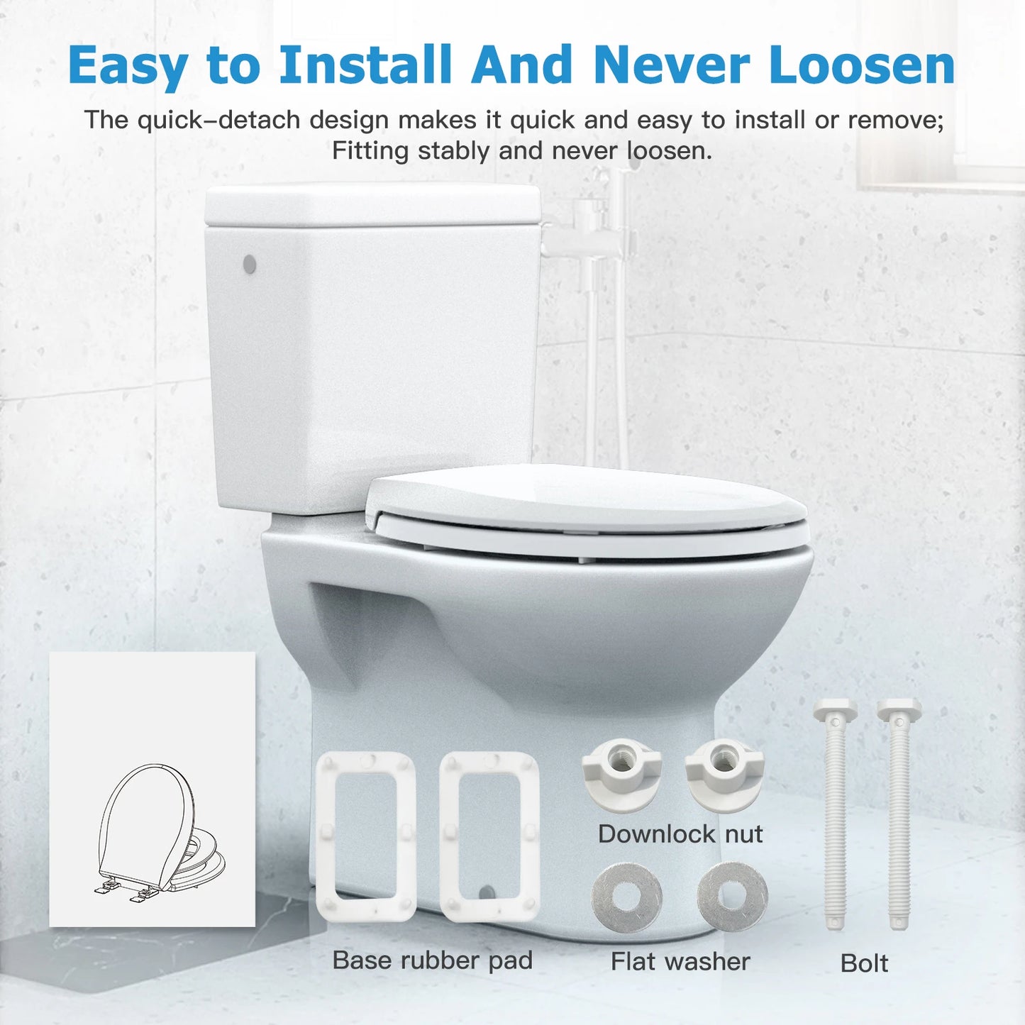 17" Toilet Seat with Built-in Potty Training Seat /  Kids Potty Training, /  2 in 1 Toddler Toilet Seat /  Innovative Toilet Seat Accommodates BOTH Toddlers & Adults