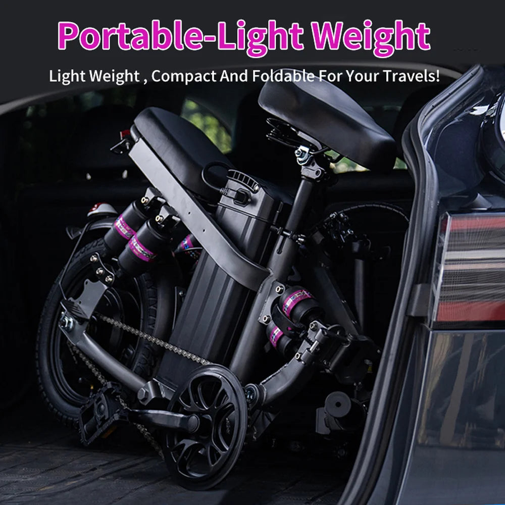 Peak 600W Electric Bikes /  Adult /   48V  720Wh Removable Battery  /   22 MPH  /   Compact Folding Ebike With LCD Display  /   23-32Miles