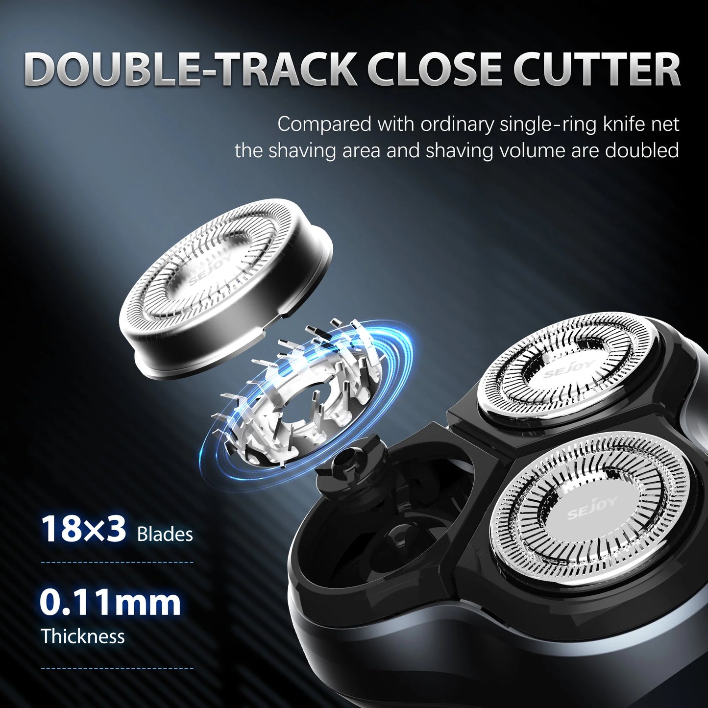 2-in-1 Electric Rotary Shaver / 5W Razor / Rechargeable / Pop-up Trimmer / Type-C Fast Charging / 3D Floating Cutter Head / Washable / Shaving Beard Machine