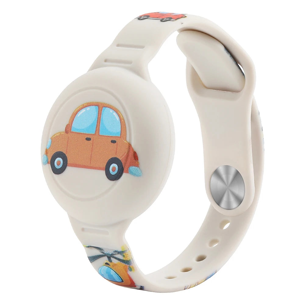 Cute Waterproof Silicone Toddler GPS Tracker Wristband for AirTag / Kids / Cartoon Design / Lightweight