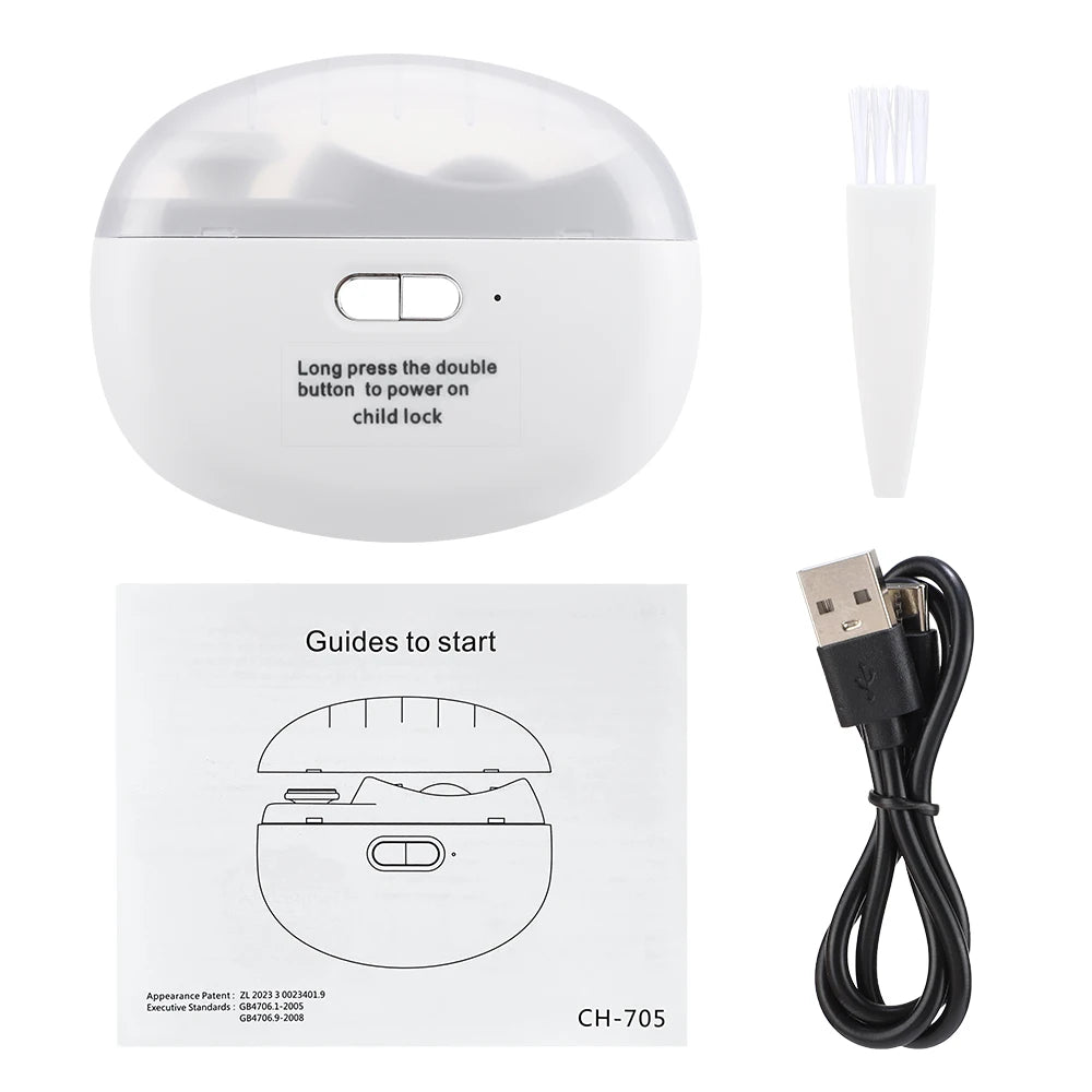 2 In 1 Electric Nail Clippers /  Manicure /  Anti-Splash Nail Trimmer /  Baby Fingers & Toes /   Scissors /  Pedicure  /  Thick Nails Cutter Tools