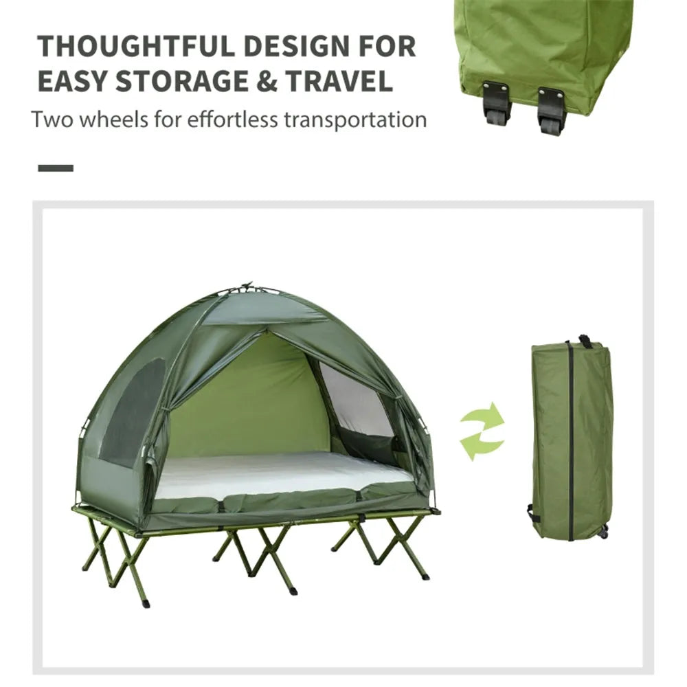 Compact 1 Person Folding Portable Pop-Up  /  Off-Ground Bed  /  Single Layer  /  Polyester  /  Rod /  Outdoor /  Camping  /  Hiking