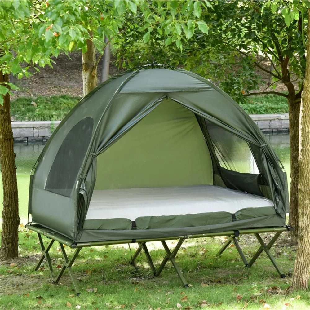 Compact 1 Person Folding Portable Pop-Up  /  Off-Ground Bed  /  Single Layer  /  Polyester  /  Rod /  Outdoor /  Camping  /  Hiking