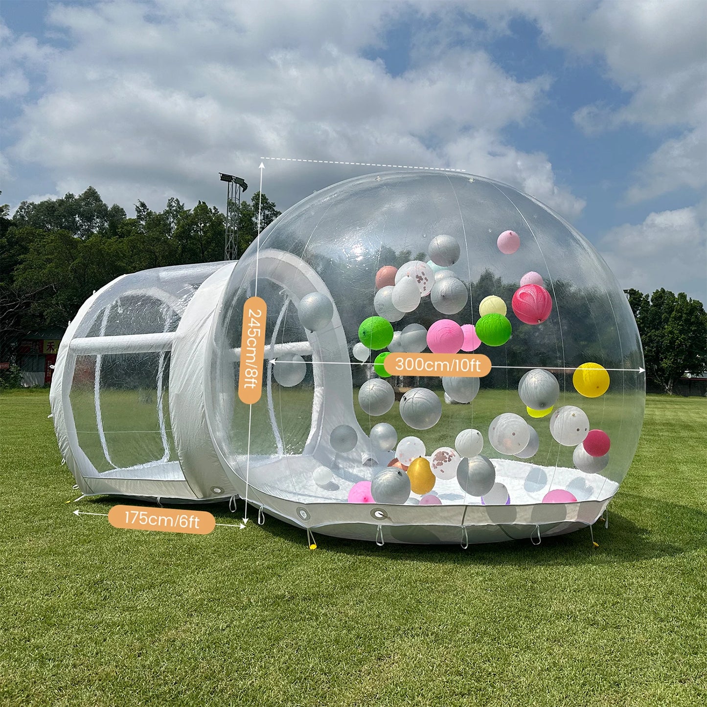 Inflatable 3M 10FT PVC Bubble House / Inflatable Children Toys / Outdoor Castle With 750W Air Blower & 100 balloons