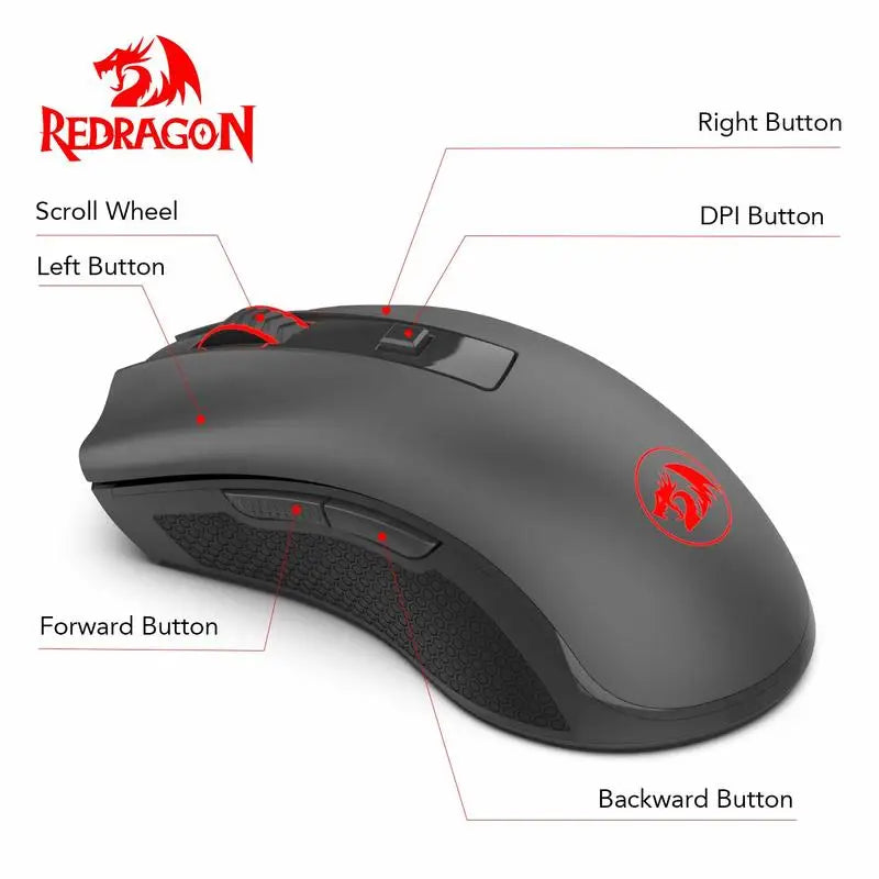 M652 Optical 2.4G Wireless Mouse with USB Receiver / Portable Gaming & Office Mouse / 5 Adjustable DPI Levels
