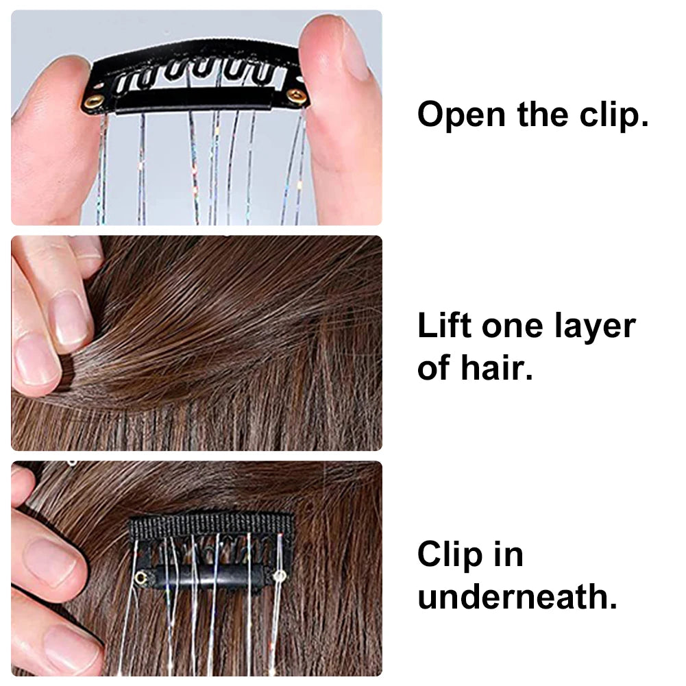 1PC Glitter /  Tinsel / Shiny Fairy Hair /  Sparkling Tinsel  /  Tinsel Hair Extensions /  Women /  Girls /  Hair Accessories /  Cosplay Party /  Costume / Dress -up Play