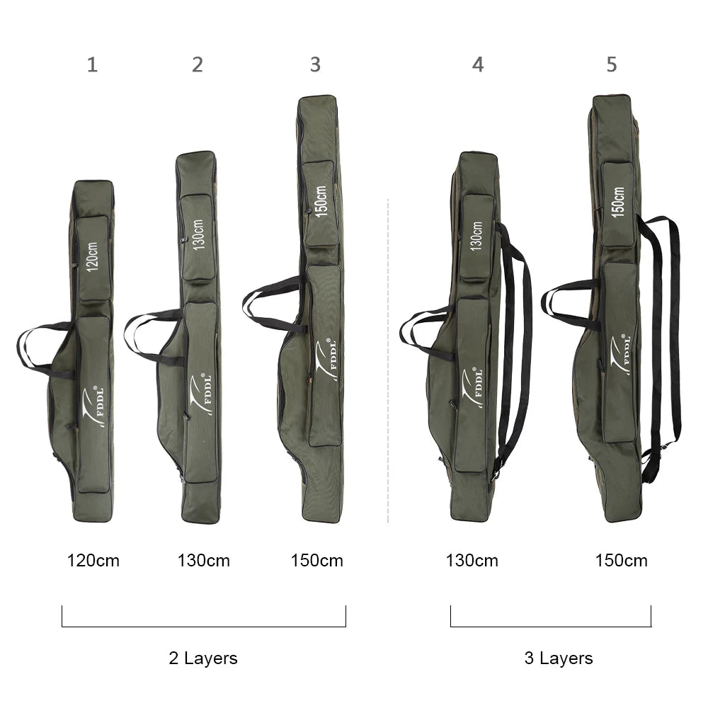 Portable Folding Fishing Rod Carrier  /  Canvas /  Fishing Pole & Tools Storage Bag Case /  Fishing Gear /  Tackle