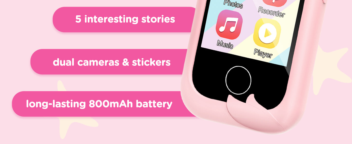 Kids Smart Phone / Educational  / Girls / Gifts / Ages 2-10 / Camera / Recorder / Games / Toddler Toy / Learning Smart Phone